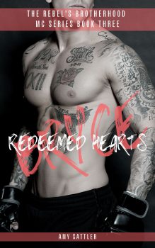 Sexy Abs of sexy men glistening underneath a leather Jacket - Cover Image for "Redeemed Hearts" Book 3 in The Rebel's Brotherhood