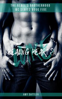 Sexy Abs of sexy men glistening underneath a leather Jacket - Cover Image for "Healing Hearts" Book 5 in The Rebel's Brotherhood